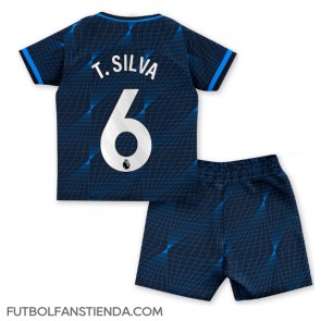 Chelsea Thiago Silva #6 Segunda Equipación Niños 2023-24 Manga Corta (+ Pantalones cortos)